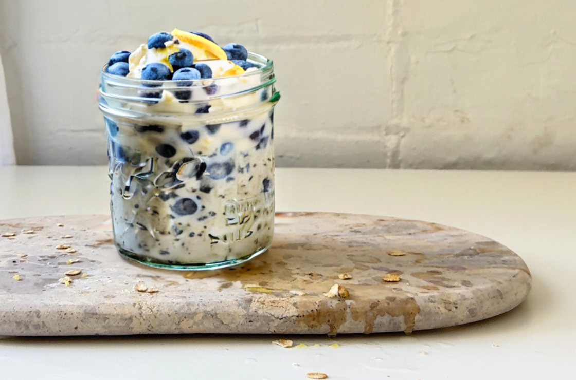 Blueberry Protein Overnight Oats That Keep You Full for Hours 2 Lemon Blueberry High-Protein Overnight Oats
